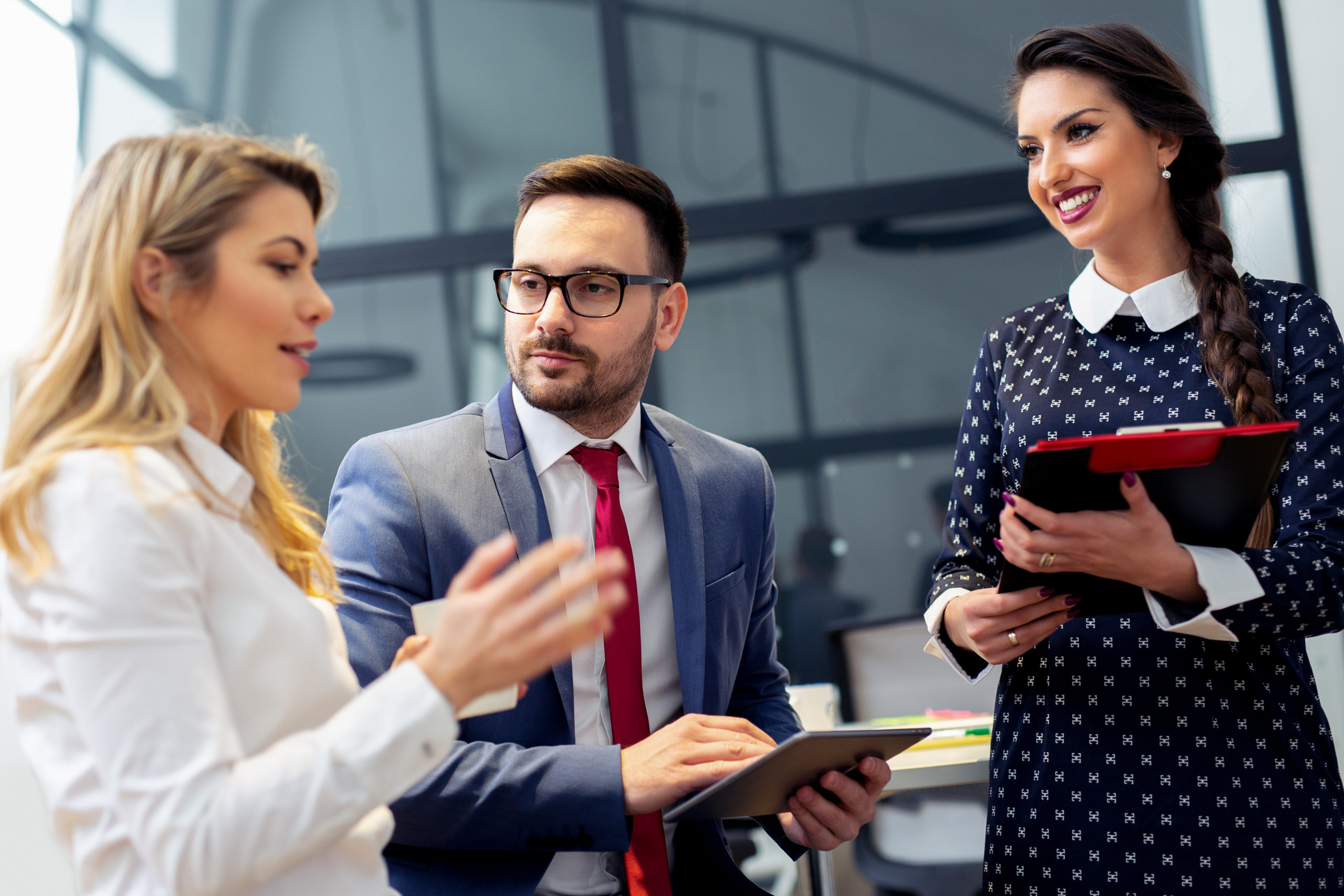 Group of business persons in discussion